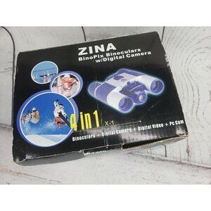 ZINA 4-in-1 10x25 BinoPix Binoculars with Digital Camera, Video, and PC Cam